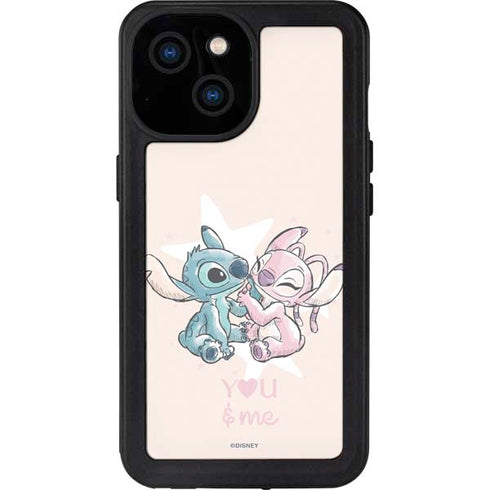 Disney Lilo and Stitch Stitch and Angel iPhone 15 Waterproof Case